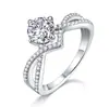 Anillo de plata S925 moissanita anillo cerrado transfronterizo más vendido nueva fuente al por mayor en stock generación