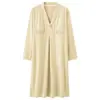 Vestido de Maternidad Xiyue 2026 de Color Sólido Modal con Almohadillas en el Pecho, Vestido Largo Suelto de Primavera Delgado Postparto para Lactancia para Mujeres Embarazadas