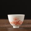 Taza de porcelana blanca esmaltada pintada a mano, taza de té de cerámica roja de alumbre, nueva taza de té Sijunzi de estilo chino, juego de té de cerámica, taza pequeña
