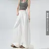 Pantalones de pierna ancha tipo globo con dobladillo curvo de color albaricoque para mujer, Nuevo estilo fino de verano 2026 con efecto de caída, Pantalones anchos Yamamoto, De moda este año