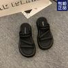 Sandalias para Ropa de Exterior de Mujer 2025 Verano Nuevo Estilo Celebridad de Internet para Noche Zapatillas Suela de Plataforma Playa Sandalias de Color Sólido