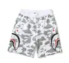 Marca de Tendencia Transfronteriza Pantalones Cortos Camuflaje con Patrón de Tiburón Ba Pantalones Casuales de Longitud Media Unisex Algodón Puro Pantalones de Playa que Brillan en la Oscuridad Pantalones de Chándal en Stock