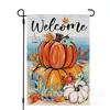 Bandera de Lino de Doble Cara Popular Transfronteriza de Calabaza y Espantapájaros de Acción de Gracias Personalizada para Decoración de Patio Bandera de Jardín