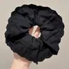 Elástico de cabelo preto para o dia a dia para mulheres, estilo francês, alto valor estético, adequado para sair, elástico de cabelo oversized da moda, acessório de cabelo
