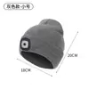 Chapéu com Luz LED para Esportes ao Ar Livre com Botão Eletrônico, Gorro de Tricô para Pesca, Chapéu Iluminado para Adultos para Ciclismo Noturno
