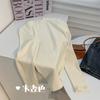 Veludo Australiano Espessado Gola Alta Manga Longa Camiseta Base para Mulheres Amarelo Picles Ajuste Slim Elástica Modeladora Visual Emagrecedor Interno Cor Pura Top Camiseta