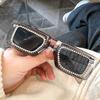 Gafas de sol con incrustaciones de diamantes y caja de moda transfronteriza Gafas de sol de alta gama para mujer Gafas de sol con montura pequeña decorativas de moda europea y americana