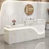 Recepción Simple Moderna para Empresa Salón de Belleza Mostrador Esquina de Cajero Tienda de Ropa Barra Cinturón de Luz Luminosa