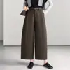 Calça larga curva simples e estilosa para mulheres, novo modelo outono 2026, cintura alta, modeladora, cropped, solta e versátil, calça casual
