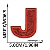 Suministro transfronterizo de parches bordados de letras y números en inglés color rojo brillante con adhesivo termofusible para decoración de ropa y sombreros