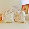 Doble algodón algodón peinado bolsillo con cordón cordón de encaje bolsa de almacenamiento floral pequeña bolsa de algodón fabricantes al por mayor