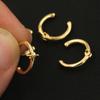 Pendiente chapado en cobre de oro real, clip para oreja, anillo de perla de medio agujero, clip para oreja, gancho para oreja DIY, accesorios para pendientes