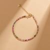 Pulsera de Cuentas Facetadas de Turmalina Arcoíris de Cristal Natural al por Mayor Nicho Lujo Ligero Exquisito Diseño Original Joyería de Cuerda de Mano