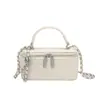 2026 Nuevo Bolso Cosmético Tejido Transfronterizo Textura Cuadrado Pequeño Bolso Caja Bolso de Mano con Cadena de Hombro Único Cruzado Estilo Chanel