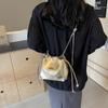 Bolso de Mano Plateado de Nicho para Mujer 2026 Nuevo de Moda Versátil Bolso Cruzado con Cadena de Moda Súper Popular Bolso Cubo