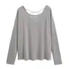 Camiseta de Manga Larga Cover-Up Holgada Adelgazante para Danza Jazz, Estilo Perezoso con Escote en la Espalda, Camiseta Base Protectora del Sol para Mujer