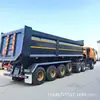Semirremolque Autodescargable en Forma de U, Semirremolque Autodescargable de Volteo Trasero, Semirremolque para Transporte de Arena y Grava, Semirremolque para Transporte de Arena y Grava