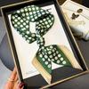 Nuevo patrón geométrico sarga bufanda de moda primavera y otoño estilo occidental diadema decorativa cinta de doble propósito biselada decoración