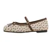 Zapatos Mary Jane Florales Estilo Bosque para Mujer 2026 Primavera Nuevos Estilo Ballet Versátiles de Correa Única Boca Baja Planos