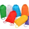 Mochila Saco de Cordão de Ombro Duplo 210D, Todas as Cores em Estoque, Bolsa para Guardar Sapatos, Saco de Armazenamento com Cordão, Bolsa Colorida de Poliéster com Cordão