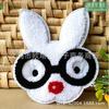Óculos Coelhinho Toalha Adesivo Adesivo Bordado Adesivo para Roupa Infantil Adesivo de Tecido Adesivo Decorativo para Leggings Adesivo Bordado de Coelhinho