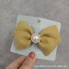 Elegante Horquilla Francesa para Cabello de la Parte Posterior de la Cabeza para Niña Adulta, Tela, Perla, Lazo Jengibre, Clip de Resorte, Clip para Cola de Caballo