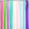 Comercio exterior caliente multicolor opcional fibra química peluca luminosa oreja colgante parche de pelo teñido 10 fabricantes brillantes en stock