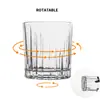 Vaso Rotatorio para Whisky con Rayas Verticales Creativas Descompresión Vaso Rotatorio para Whisky de Vino Extranjero Fondo Grueso Vaso de Vino Extranjero Prensado