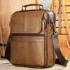 Dropshipping Transfronterizo Bolso de Hombro para Hombre de Cuero Genuino de Alta Gama Casual para Viajes Diarios Bolso Cruzado Vertical de Piel de Vaca de Primera Capa