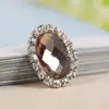 Borda Oval Plana Fivela de Diamante Chapéu de Noiva Acessórios de Corrente de Garra Crianças Cristal Vidro Fundo Prateado DIY Acessórios de Jóias