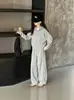 Conjunto de Ropa de Otoño para Niñas 2026 Estilo Coreano Sudadera con Capucha y Cremallera Pantalones de Pierna Ancha Conjunto Deportivo Elegante