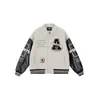 Chaqueta de Béisbol Retro Americana Otoño 2025 Nuevo Estilo Solapa Bordada Chaqueta Juvenil Holgada Empalme Superior