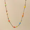 Corrente de Suéter de Cerâmica, Colar de Suéter Estilo Étnico Vintage, Acessórios de Roupa Estilo Boêmio, Atacado de Joias Artesanais
