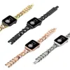 Para Apple Applewatch1-8 SE estilo Xiaoxiang cadena de mezclilla de fila única de metal correa de reloj iwatch