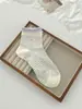 Calcetines Rayados para Mujer, Algodón Puro, Estilo Delgado de Verano, Patrón de Corazón Bordado, Cuadros, Borde Enrollado, Calcetines de Media Pantorrilla, Calcetines Largos de Dongdaemun
