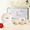 Juego de vajilla de plato de cuenco de cerámica Cuenco regalo de inauguración de casa boda regalo de empresa se puede usar como logotipo