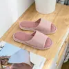 Pantuflas de Lino para Mujer de Verano para Interiores del Hogar para Parejas con Suela Gruesa Suela Suave Hogareñas para las Cuatro Estaciones Zapatos de Casa de Algodón y Lino para Suelo de Madera