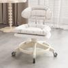 Taburete pequeño universal con ruedas y polea, taburete bajo para el hogar, cambiador de zapatos, respaldo para niños, taburete redondo para sala de estar, banco suave.
