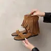 Botas geniales Su realce interior botas geniales 2026 Bohemio mujeres personas bajas grosor moda nuevo estilo punta abierta con estilo marrón