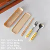 Conjunto fofo de talheres para almoço com colher, garfo e hashis para uma pessoa, caixa de armazenamento de louça portátil para estudantes e trabalhadores de escritório, aço inoxidável
