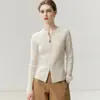Estilo minimalista~ Cárdigan Consinee 100% cachemira pura para mujer, diseño acanalado adelgazante, chaqueta de punto ajustada, suéter base