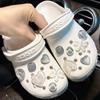 Fivela de Sapato Crocs Gema de Gelatina Acessórios Cristal Transparente Colorido Corrente de Pérolas DIY Fivela de Sapato Decorativa Flor de Sapato