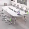 Mesa de Conferência Mesa Longa Mesa de Reunião Conjunto de Mesa e Cadeira Moderno Simples Escritório Mesa Longa de Conferência Sensação de Luxo Leve