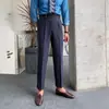 Novedad 2024 Pantalones Rectos de Cintura Alta Estilo Británico Nápoles Hechos en Casa para Hombre Pantalones Casuales de Moda de Otoño