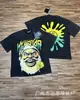 Nueva Camiseta de Manga Corta Hells 2026 Lavada Vintage Desgastada Estampado Completo Graffiti Marca de Moda Estilo Verano Unisex
