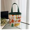 Ilustração Fofa Balde de Mão Estilo Coreano Menina Mamãe Lancheira Trabalho Bolsa Pequena Infantil Grafite Bolsa de Lona