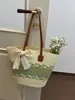Yuezi 2026 Verão Nova Bolsa de Palha Trançada de Grande Capacidade para o Dia a Dia, Bolsa de Palha para Férias na Praia, Bolsa de Praia, Bolsa de Palha