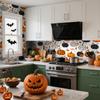 Nuevas Pegatinas de Calabaza y Hojas de Cosecha de Otoño para Piso y Baño, Decoración de Atmósfera de Halloween, Pegatinas Impermeables 2D para Azulejos
