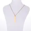Collar Colgante de Barra Larga de Acero Inoxidable, Barra Rectangular Geométrica Simple y Elegante con una Superficie Lisa, Se Puede Grabar con Nombres o Letras