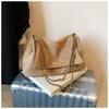 Nuevo Bolso de Hombro Transfronterizo Retro de Moda de Gran Capacidad para Mujer Maillard Bolso Cruzado Simple con Cadena al Hombro